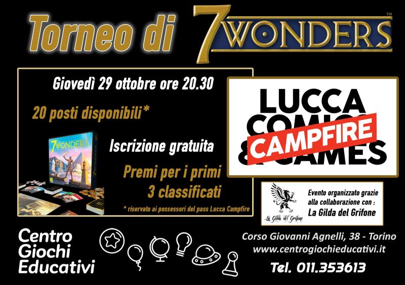 [ANNULLATO] Torneo 7 Wonders Centro Giochi Educativi Torino