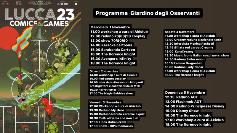 Cosplay Garden - tutte le attività di animazione organizzate dalle community cosplay